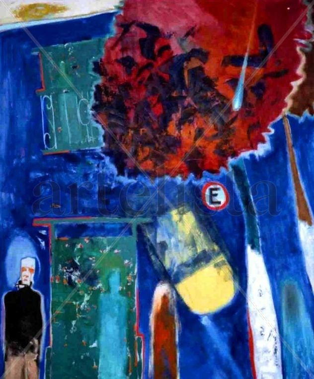 " Mi casa azul "  1.20 x 1.00 cm.  óleo/tela