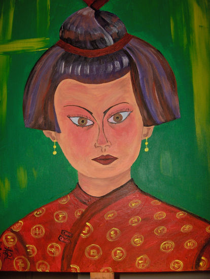 Evocando a Miró Acrylic Canvas Portrait