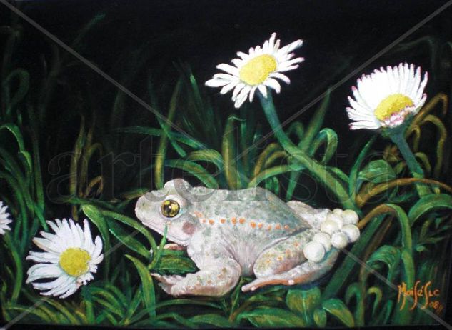 sapo partero  A MI ME SOBRAN LOS H.... A TI Oil Canvas Landscaping