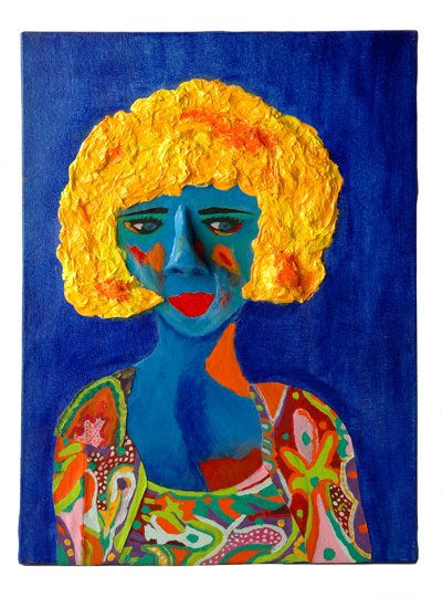 Da série Mulheres da Vida - Idalina Mixed media Textile Figure Painting