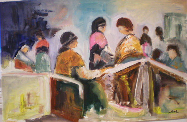 FIGURAS Oil Paper Figure Painting