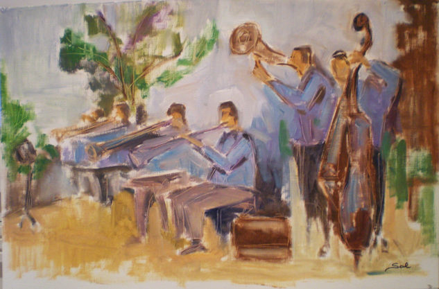 LA BANDA Oil Paper Figure Painting