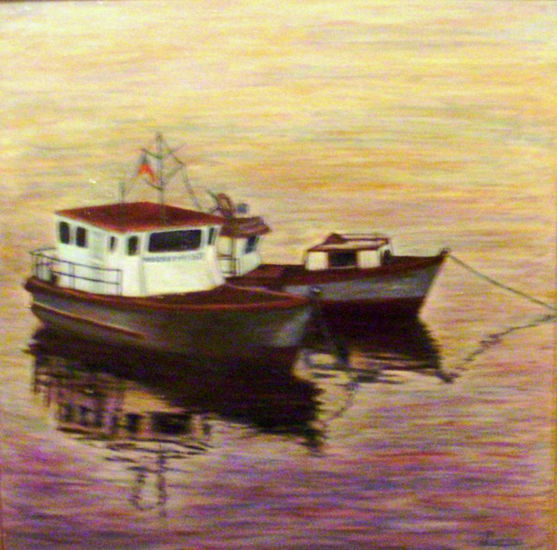 "REFLEJOS" Óleo Lienzo Marina