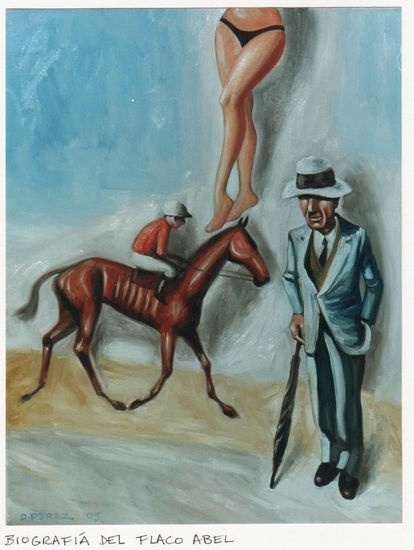 Biografía del flaco Abel Oil Canvas