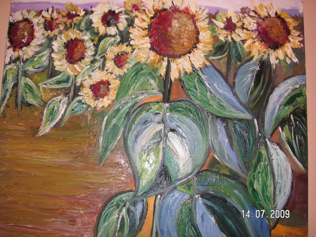 girasoles Oil Canvas Landscaping