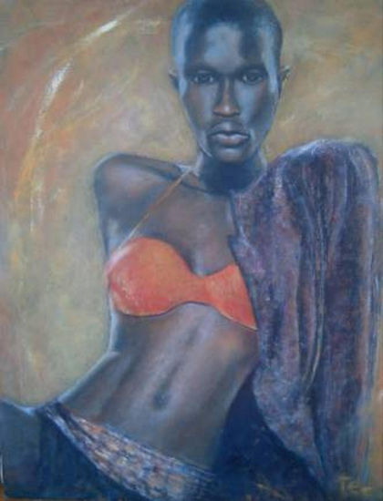 "Modelo" Oil Canvas Figure Painting