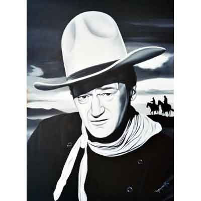 John Wayne Oil Canvas Figure Painting