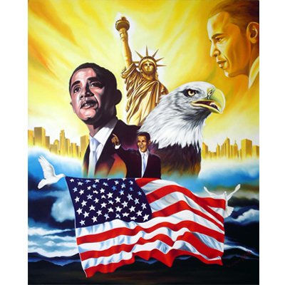 Barack Obama "Hope" Oil Canvas Figure Painting