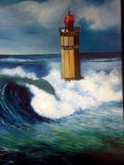 Faro en Escocia Oil Canvas Marine Painting