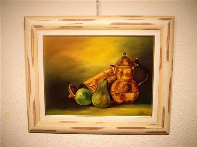 Cobre y peras Oil Canvas Still Life Paintings