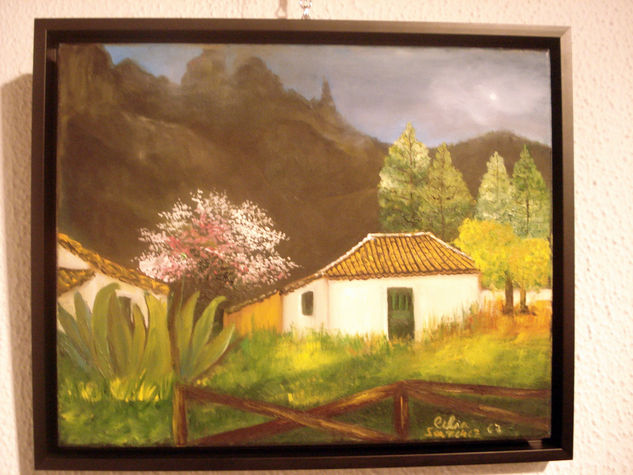 Casa típica en Gran Canaria Oil Canvas Landscaping