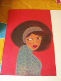 Mujer afro pop art