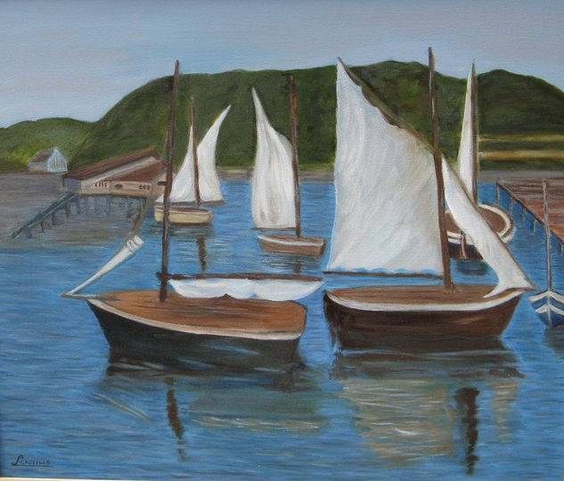 "ANGELMÓ AÑO 1959" Oil Canvas Marine Painting