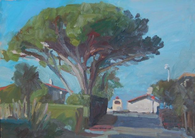 cedro en la playa hondarraitz Oil Canvas Landscaping