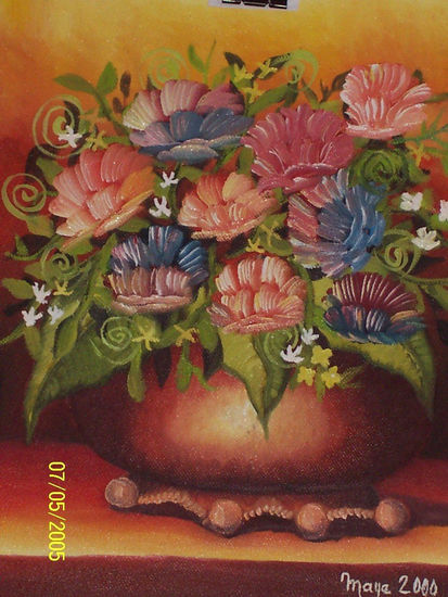 Unicas Flores Óleo Tabla Floral