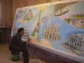 Saul Gomez pizano y mural