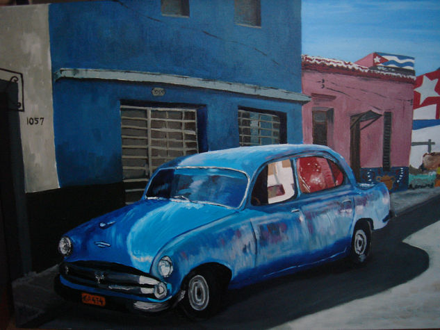 COCHE CUBANO Oil Canvas Landscaping