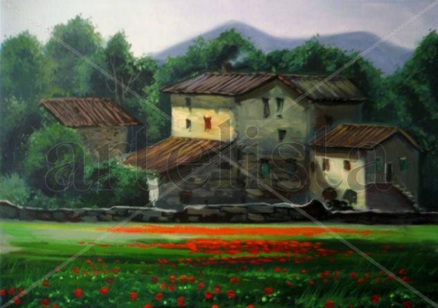 Casa de Olot Oil Canvas Landscaping