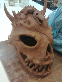 Calavera con lagarto