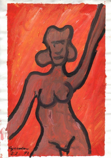 MUJER,1993 Acrílico Papel Figura