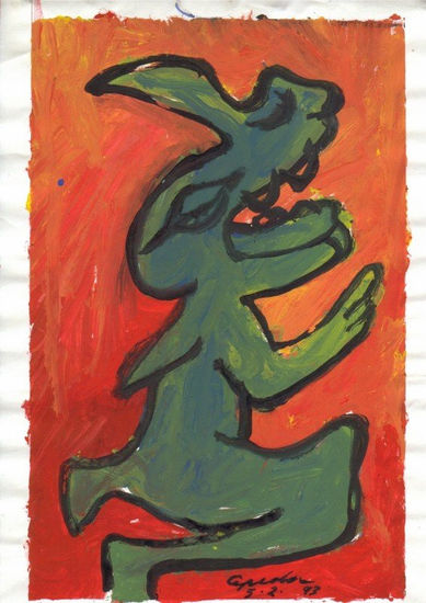 HOMBRECOCODRILO,1993 Acrílico Papel Figura