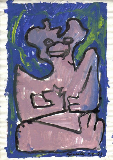 580.OSO,1993 Acrílico Papel Figura