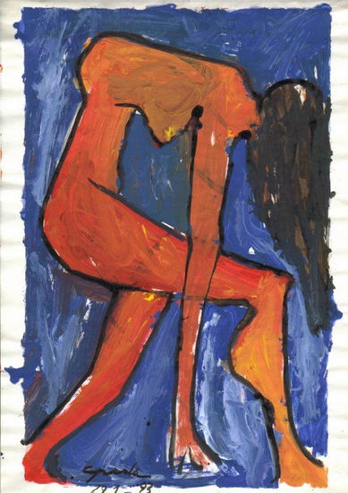 MUJER,1993 Acrílico Papel Figura