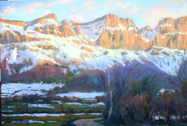 Anzo de Mena con las primeras nieves Oil Canvas Landscaping