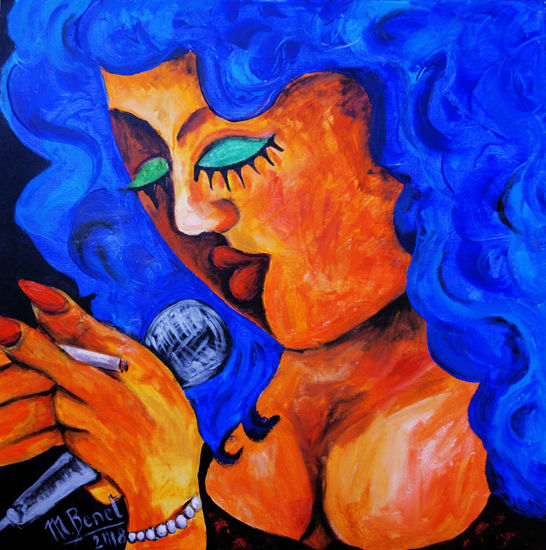 La cantante Acrylic Canvas Figure Painting