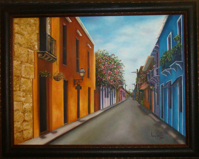 Calle en la cuidad colonial. 