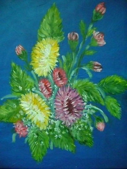 Flores Oil Textile Floral Painting