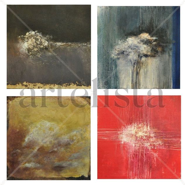 Cuatro variaciones para una nube aislada. 40 x 40 c/u