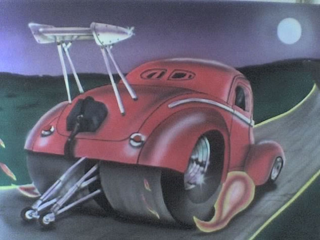 hot-rod caricatura Acrylic Panel Others