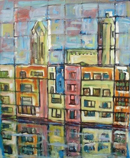 girona figuratiu Acrylic Canvas Landscaping