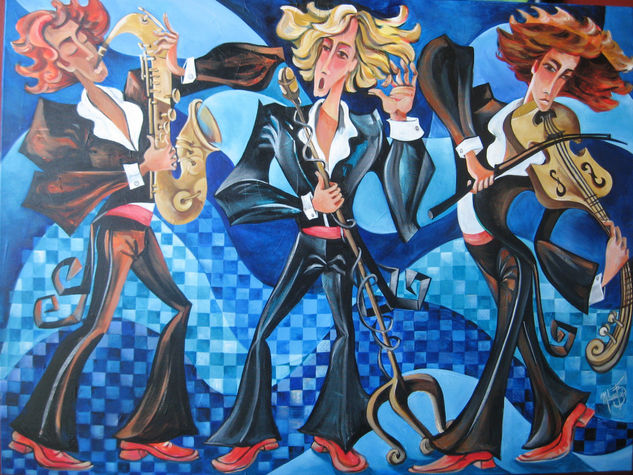 En concierto Acrylic Canvas Figure Painting