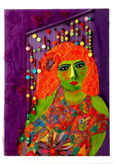 MULHERES DA vIDA Mixed media Textile Figure Painting