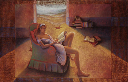 Lectora de atardecer