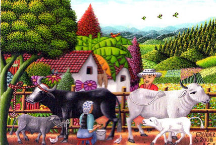 Ordñando la vaca