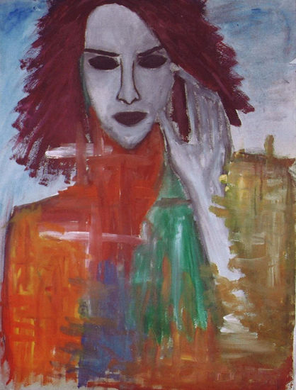 mujer en sueño Acrylic Paper Portrait