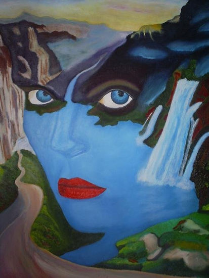 lago artificial Oil Canvas Landscaping