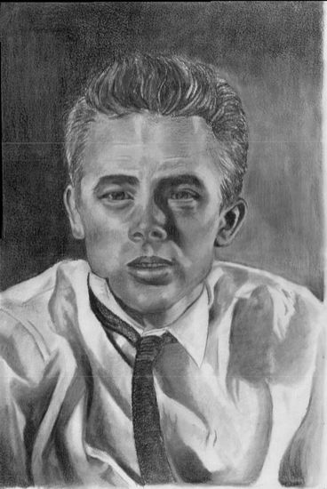 James Dean Lápiz (Negro) Tabla Retrato