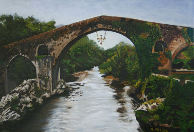 Cangas de Onis (Asturias) Oil Canvas Landscaping