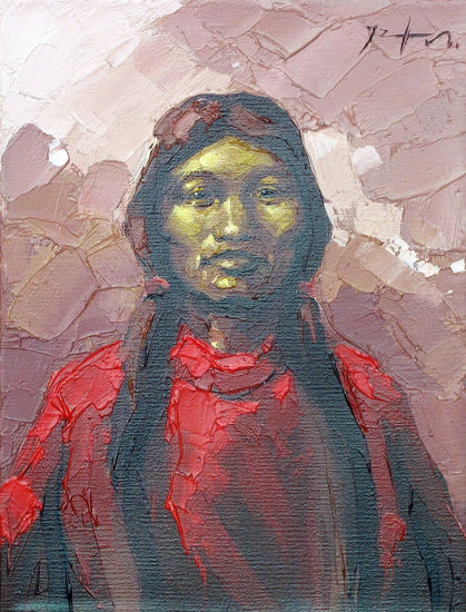 INDIGENA Oil Textile Portrait