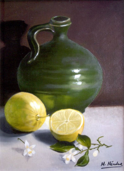 Bodegón con Limones Oil Canvas Still Life Paintings