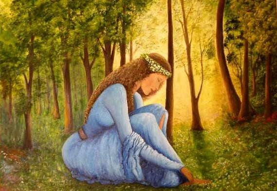 La dama del bosque Oil Canvas Landscaping