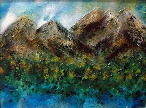 montaña-pintura Acrylic Canvas Landscaping