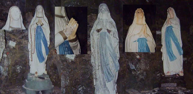 Restauración Imaginería en mortero cemento Virgen del cerro Cañete