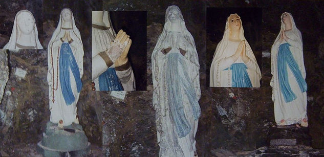 Restauración Imaginería en mortero cemento Virgen del cerro Cañete 