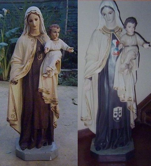Restauración Imaginería en yeso Virgen del carmen Ñipas