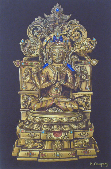 Avalokitesvara. Oil Canvas Figure Painting